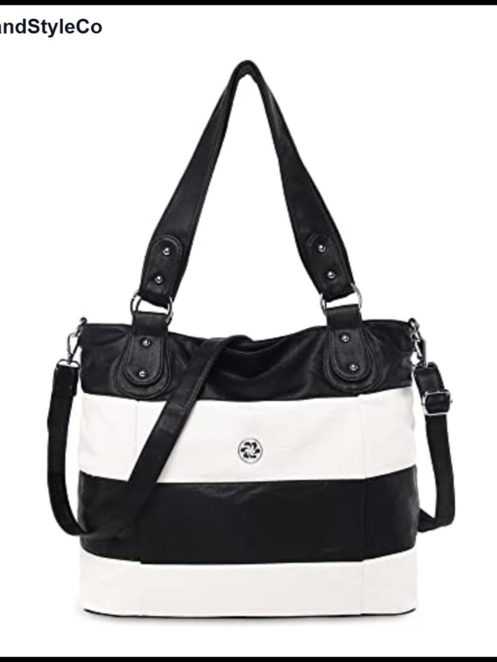 Vegan Leather Striped Lattice Hobo Shoulder Crossbody Purse Bag